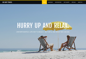 Old homepage of Go Easy Travel
