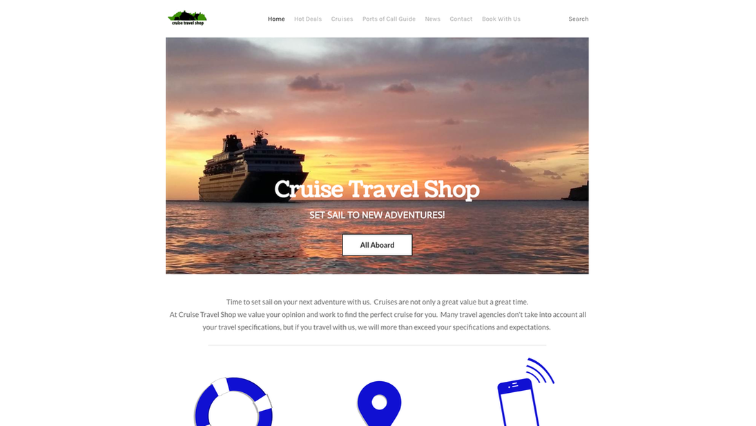 Cruise Travel Shop homepage