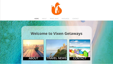 Vixen Getaways homepage