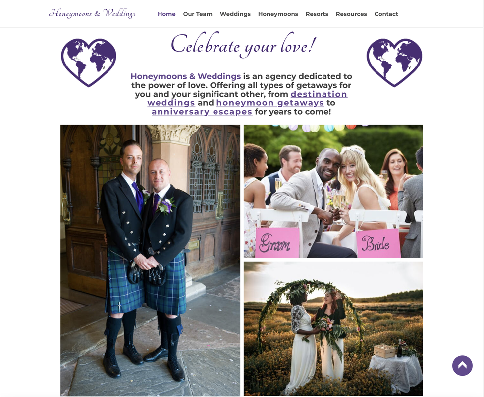 Honeymoons & Weddings homepage