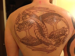 Upper back tattoo design