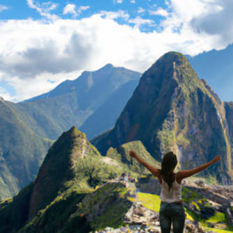 AI Generated Image of a woman at Machu Picchu