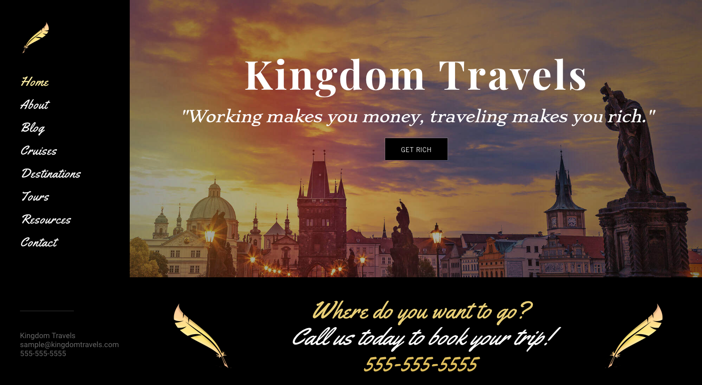 Kingdom Travel homepage